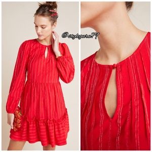 NWT, Anthropologie, Ro & De Pippa Tiered Tunic Dress In Red